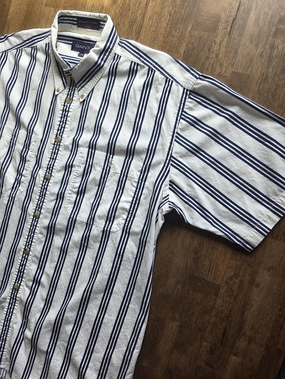 Gant 100% Cotton Bold Vertical Stripe Short-Sleeve Button-Down Shirt